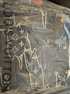 Louis Vuitton Blue Monogram-Print Men’s Jeans